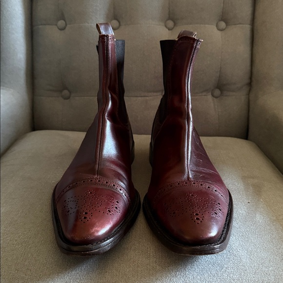 Dolce & Gabbana men’s Sz 11 (US: UK 10) Burgundy Leather Boots - Picture 2 of 6